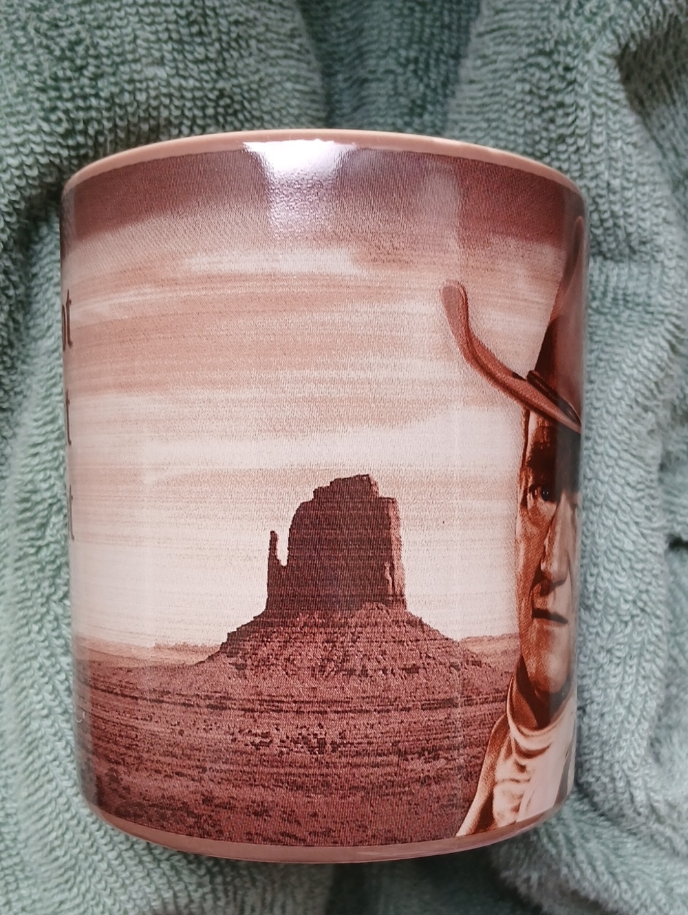 John Wayne "A Man's Got To Do..." 12 oz Brown Ceramic Coffee Tea Mug Cup - Picture 4 of 6